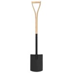 Vidaxl bche  creuser de jardin poigne en yd acier et bois de frne