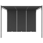 Vidaxl belv�d�re de jardin avec rideau lat�ral 3x3x2, 25 m anthracite
