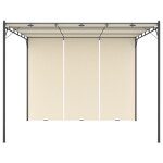 Vidaxl belvdre de jardin avec rideau latral 3x3x2, 25 m crme