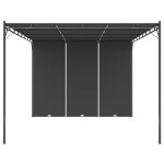 Vidaxl belv�d�re de jardin avec rideau lat�ral 4x3x2, 25 m anthracite