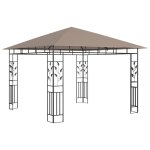 Vidaxl belvdre avec moustiquaire 3x3x2, 73 m taupe 180 g / m