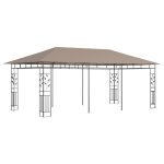 Vidaxl belvdre avec moustiquaire 6x3x2, 73 m taupe 180 g / m