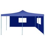 Vidaxl belv�d�re pliable avec 2 parois 5x5 m bleu