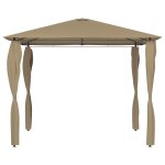 Vidaxl belv�d�re avec rev�tement de poteaux 3x3x2, 6 m taupe 160 g / m�