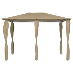 Vidaxl belv�d�re avec rev�tement de poteaux 3x4x2, 6 m taupe 160 g / m�