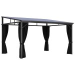 Vidaxl belvédère avec rideau 405x294x244 cm anthracite Vidaxl belvédère avec rideau 405x294x244 cm anthracite