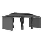 Vidaxl belvdre avec rideaux 600x298x270 cm anthracite