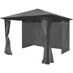 Vidaxl belv�d�re avec rideau anthracite aluminium 300 x 300 cm
