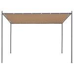 Vidaxl belvdre avec toit inclin 300x300x251 cm beige 180 g / m