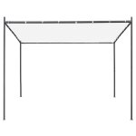 Vidaxl belvdre avec toit plat 3x3x2, 4 m blanc 180 g / m
