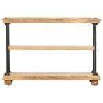 Vidaxl bibliothque  2 niveaux 110x35x75 cm bois de manguier et acier