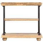 Vidaxl bibliothque  2 niveaux 80x35x75 cm bois de manguier et acier