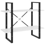 Vidaxl biblioth�que � 2 niveaux blanc 80x30x70 cm agglom�r�