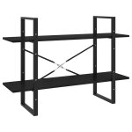 Vidaxl biblioth�que � 2 niveaux noir 100x30x70 cm bois de pin massif