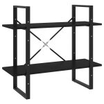 Vidaxl biblioth�que � 2 niveaux noir 80x30x70 cm bois de pin massif