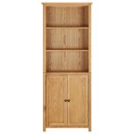 Vidaxl bibliothque avec 2 portes 70x30x180 cm bois de chne massif