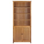 Vidaxl bibliothque avec 2 portes 90x30x200 cm bois de chne massif