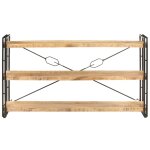 Vidaxl biblioth�que � 3 niveaux 140x30x80 cm bois de manguier massif