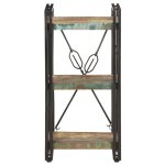 Vidaxl bibliothque  3 niveaux 40x30x80cm bois de rcupration massif