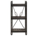Vidaxl bibliothque  3 niveaux noir 40x30x80 cm bois de manguier