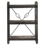 Vidaxl bibliothque  3 niveaux noir 60x30x80 cm bois de manguier