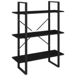 Vidaxl bibliothque  3 niveaux noir 80x30x105 cm bois de pin massif