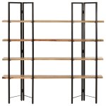 Vidaxl bibliothque  4 niveaux 160x35x160 cm bois de manguier massif