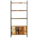 Vidaxl bibliothque 4 niveaux 80x30x180 cm bois solide de rcupration