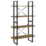 Vidaxl biblioth�que � 4 niveaux marron 80x30x140 cm bois de pin massif