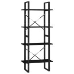 Vidaxl bibliothque  4 niveaux noir 60x30x140 cm bois de pin massif