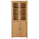 Vidaxl bibliothque avec 4 portes 80x35x180 cm bois de chne et verre