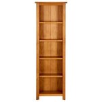Vidaxl bibliothque  5 tagres 45x22x140 cm bois de chne massif