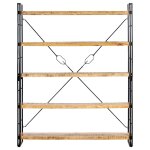 Vidaxl bibliothque  5 niveaux 140x30x180 cm bois de manguier solide