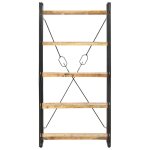 Vidaxl bibliothque 5 niveaux 90x30x180 cm bois solide de manguier