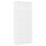 Vidaxl biblioth�que � 5 niveaux blanc 80x30x189 cm agglom�r�