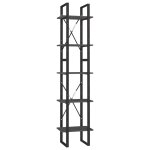 Vidaxl biblioth�que � 5 niveaux gris 40x30x175 cm bois de pin