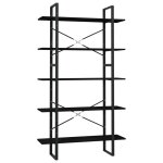 Vidaxl bibliothque  5 niveaux noir 100x30x175 cm bois de pin