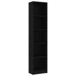 Vidaxl bibliothque  5 niveaux noir 40x24x175 cm agglomr