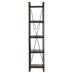Vidaxl bibliothque  5 niveaux noir 40x30x180 cm bois de manguier