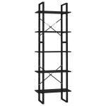 Vidaxl bibliothque  5 niveaux noir 60x30x175 cm agglomr