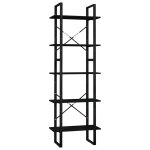 Vidaxl bibliothque  5 niveaux noir 60x30x175 cm bois de pin