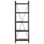 Vidaxl bibliothque  5 niveaux noir 60x30x180 cm bois de manguier