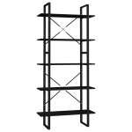 Vidaxl bibliothque  5 niveaux noir 80x30x175 cm bois de pin