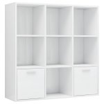 Vidaxl bibliothque blanc brillant 98x30x98 cm agglomr