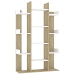 Vidaxl bibliothque blanc et chne sonoma 86x25, 5x140 cm agglomr
