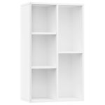 Vidaxl bibliothque / buffet blanc 50x25x80 cm agglomr