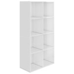 Vidaxl bibliothque / buffet blanc brillant 66 x 30 x 130 cm agglomr