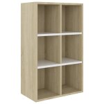 Vidaxl bibliothque / buffet blanc / chne sonoma 66x30x97, 8 cm agglomr
