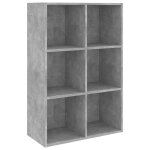 Vidaxl biblioth�que / buffet gris b�ton 66x30x97, 8 cm agglom�r�