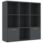 Vidaxl bibliothque gris 98x30x98 cm agglomr
